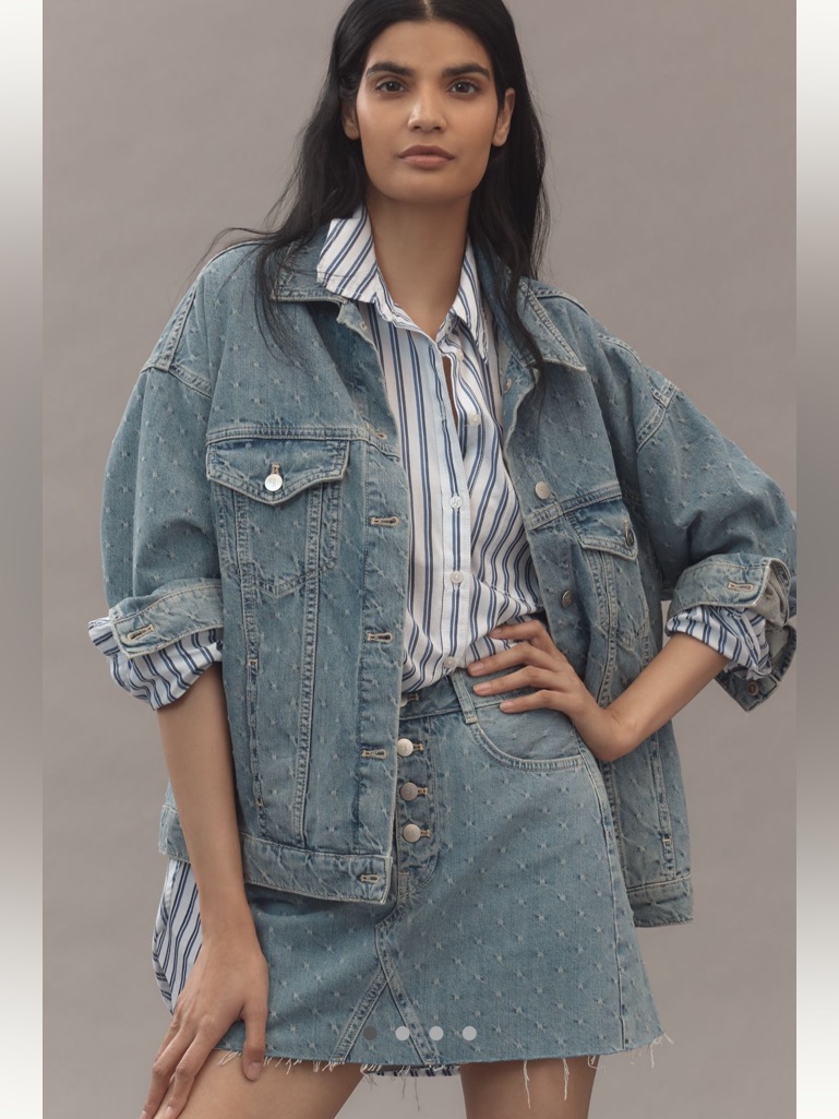 Nwt Pilcro Jacquard Denim Mini Skirt